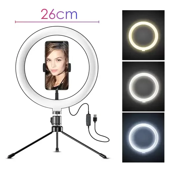 APEXEL φωτιστικό δαχτυλίδι LED APL-FL10JJ13Y με μίνι τρίποδα, Φ26cm 6 APEXEL φωτιστικό δαχτυλίδι LED APL-FL10JJ13Y με μίνι τρίποδα, Φ26cm - Image 4