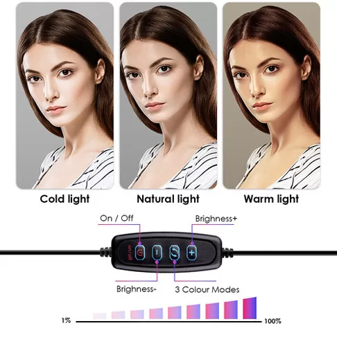 APEXEL φωτιστικό δαχτυλίδι LED APL-FL10JJ13Y με μίνι τρίποδα, Φ26cm 7 APEXEL φωτιστικό δαχτυλίδι LED APL-FL10JJ13Y με μίνι τρίποδα, Φ26cm - Image 5