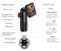 APEXEL ψηφιακό μικροσκόπιο APL-MS008, 400x-800x, LED, 720p/2MP 8