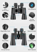 APEXEL κιάλια APS-PB10-30X50, 10x-30x zoom, Φ 50mm, μαύρα 7