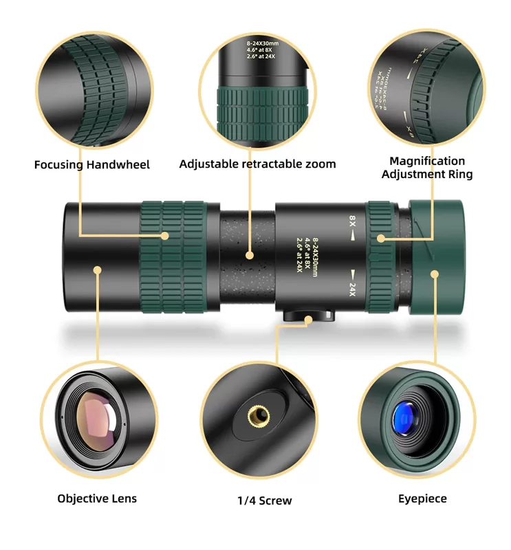 APEXEL μονοκυάλι APS-8-24X30, 8x-24x zoom, Φ 30mm, μαύρο 7 APEXEL μονοκυάλι APS-8-24X30, 8x-24x zoom, Φ 30mm, μαύρο - Image 5
