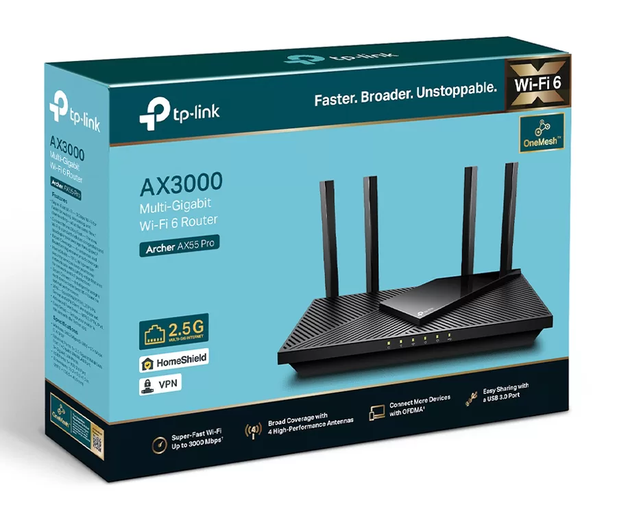 TP-LINK Router Archer AX55 Pro, WiFi 6, 3Gbps AX3000, Dual Band, V.1.0 10 TP-LINK Router Archer AX55 Pro, WiFi 6, 3Gbps AX3000, Dual Band, V.1.0 - Image 8