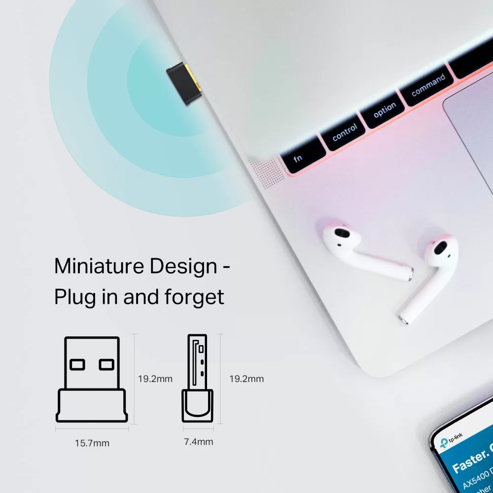 TP-LINK Nano Wi-Fi Bluetooth 4.2 USB Adapter Archer T2UB Nano, Ver. 1.0 6 TP-LINK Nano Wi-Fi Bluetooth 4.2 USB Adapter Archer T2UB Nano, Ver. 1.0 - Image 4