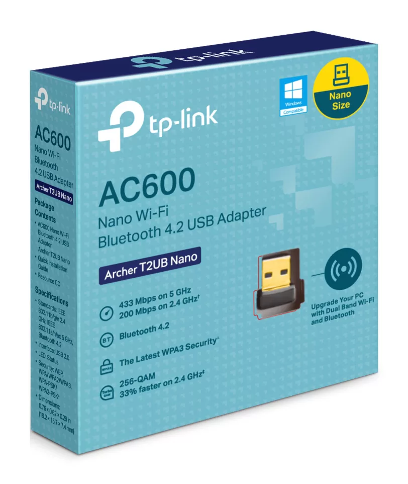 TP-LINK Nano Wi-Fi Bluetooth 4.2 USB Adapter Archer T2UB Nano, Ver. 1.0 7 TP-LINK Nano Wi-Fi Bluetooth 4.2 USB Adapter Archer T2UB Nano, Ver. 1.0 - Image 5
