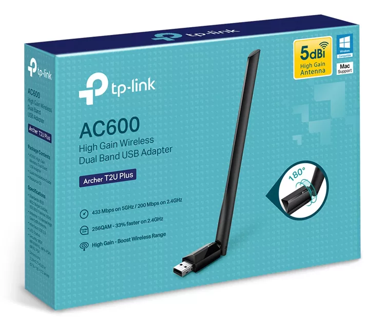 TP-LINK ασύρματος USB αντάπτορας δικτύου Archer T2U Plus, 600Mbps, V.1 7 TP-LINK ασύρματος USB αντάπτορας δικτύου Archer T2U Plus, 600Mbps, V.1 - Image 5