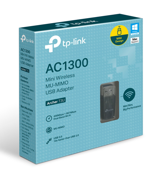 TP-LINK ασύρματος USB αντάπτορας δικτύου Archer T3U, 1300Mbps, Ver. 1.0 5 TP-LINK ασύρματος USB αντάπτορας δικτύου Archer T3U, 1300Mbps, Ver. 1.0 - Image 3