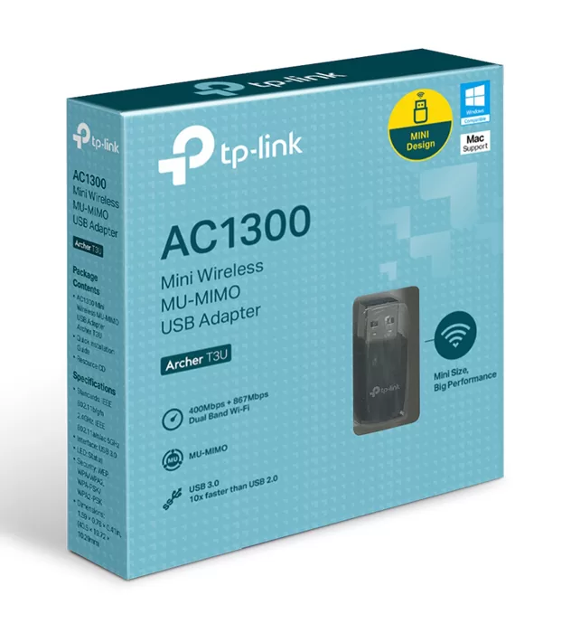 TP-LINK ασύρματος USB αντάπτορας δικτύου Archer T3U, 1300Mbps, Ver. 1.0 5 TP-LINK ασύρματος USB αντάπτορας δικτύου Archer T3U, 1300Mbps, Ver. 1.0 - Image 3