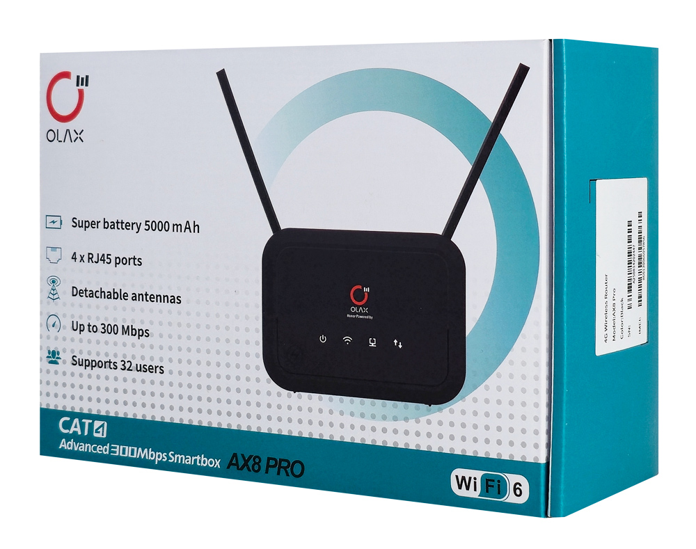 OLAX router AX8 Pro, 4G LTE, WiFi 300Mbps, 5000mAh 7 OLAX router AX8 Pro, 4G LTE, WiFi 300Mbps, 5000mAh - Image 5