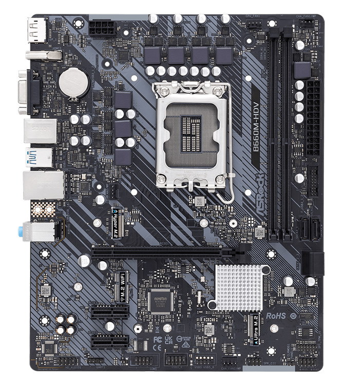ASROCK μητρική B660M-HDV, 2x DDR4, s1700, USB 3.2 Gen1, mATX 6 ASROCK μητρική B660M-HDV, 2x DDR4, s1700, USB 3.2 Gen1, mATX - Image 4