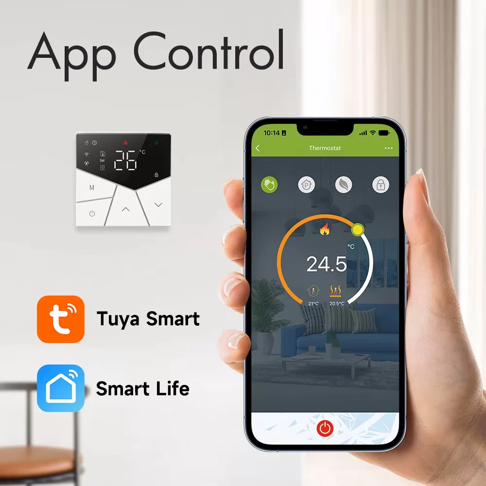 Smart θερμοστάτης αερίου BHT-15GCLW, WiFi, χωνευτός, μαύρος 4 Smart θερμοστάτης αερίου BHT-15GCLW, WiFi, χωνευτός, μαύρος - Image 2