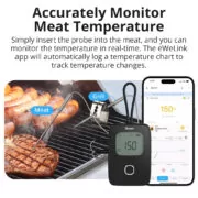 SONOFF smart θερμόμετρο barbeque BMT01 με 2x αισθητήρες, έως 300 °C, μαύρο 4