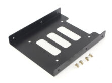 POWERTECH tray 3.5" για 2.5" HDD/SSD BRAT-003, μεταλλικό, μαύρο, 2τμχ