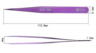 BEST Τσιμπίδα BST-10C, Stainless Steel, ESD, Ίσια 2