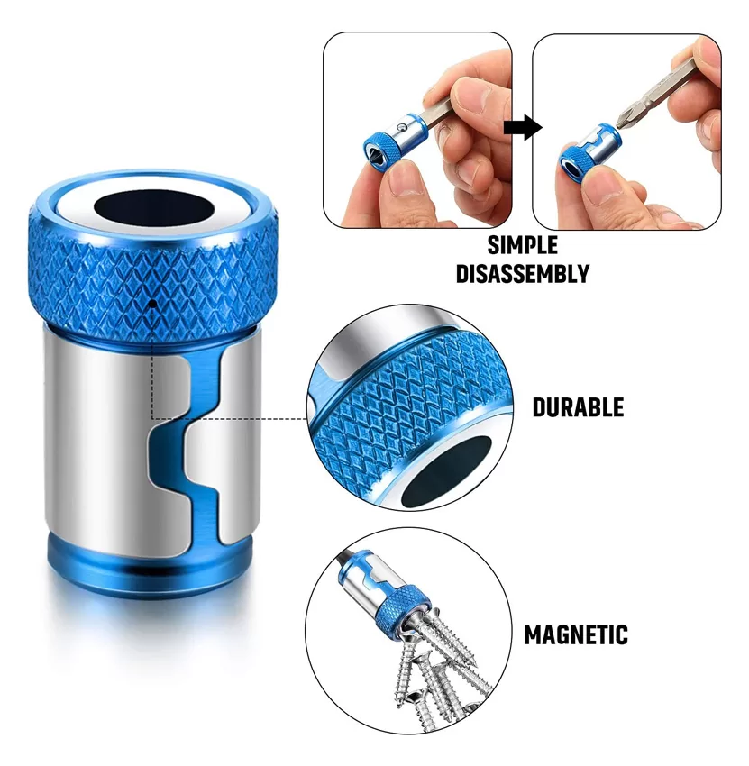 BEST μαγνητικός αντάπτορας BST-1111 για μύτες HEX 1/4", μπλε 4 BEST μαγνητικός αντάπτορας BST-1111 για μύτες HEX 1/4", μπλε - Image 2
