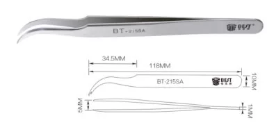 BEST Τσιμπίδα BST-215SA, Κυρτή 3