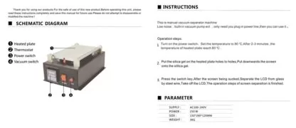 BEST Vacuum Seperator B-988, Temp control, 19 x 11 2