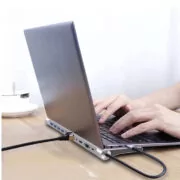 POWERTECH docking station BYL-2003, 11 θυρών, βάση laptop, USB-C, γκρι 3