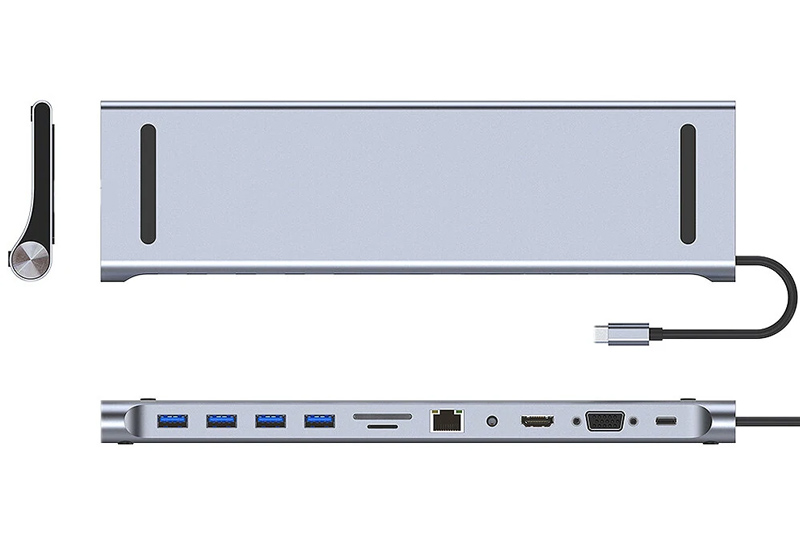 POWERTECH docking station BYL-2003, 11 θυρών, βάση laptop, USB-C, γκρι 6 POWERTECH docking station BYL-2003, 11 θυρών, βάση laptop, USB-C, γκρι - Image 4