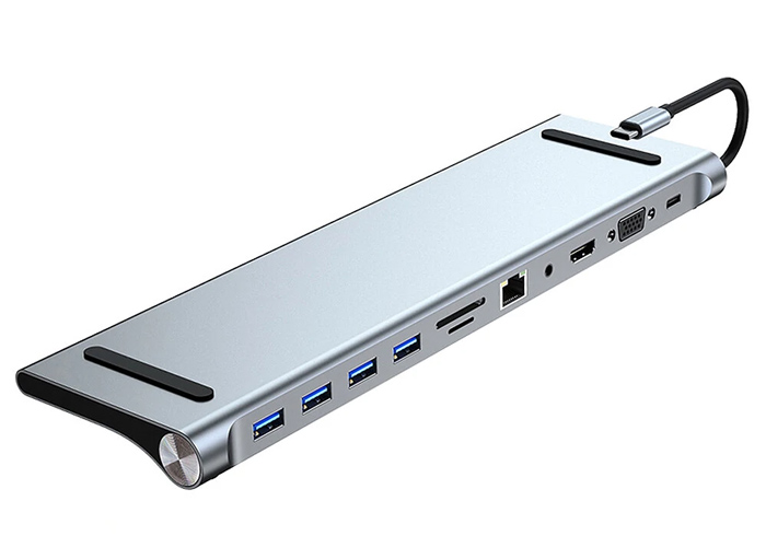 POWERTECH docking station BYL-2003, 11 θυρών, βάση laptop, USB-C, γκρι 3 POWERTECH docking station BYL-2003, 11 θυρών, βάση laptop, USB-C, γκρι