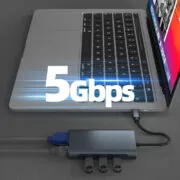 POWERTECH docking station BYL-2311 8 θυρών, USB-C σύνδεση, 100W PD, γκρι 5