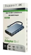 POWERTECH docking station BYL-2311 8 θυρών, USB-C σύνδεση, 100W PD, γκρι 7