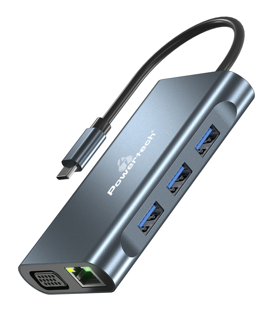 POWERTECH docking station BYL-2311 8 θυρών, USB-C σύνδεση, 100W PD, γκρι 3 POWERTECH docking station BYL-2311 8 θυρών, USB-C σύνδεση, 100W PD, γκρι
