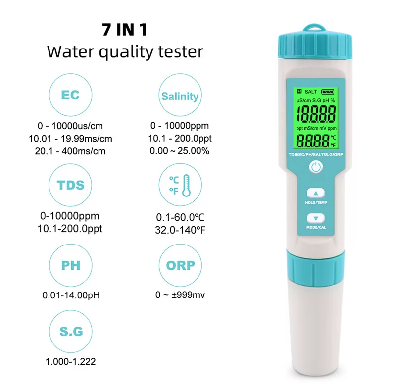 NOYAFA tester ποιότητας νερού C-600, TDS/EC/PH/SALT/S.G/ORP/0-60 °C 5 NOYAFA tester ποιότητας νερού C-600, TDS/EC/PH/SALT/S.G/ORP/0-60 °C - Image 3