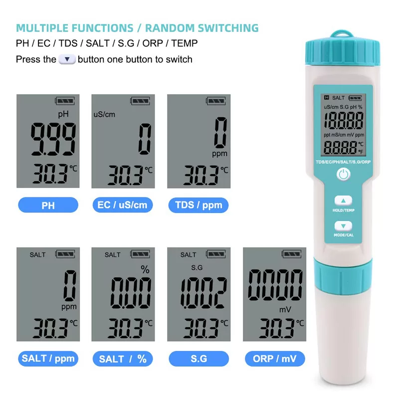 NOYAFA tester ποιότητας νερού C-600, TDS/EC/PH/SALT/S.G/ORP/0-60 °C 11 NOYAFA tester ποιότητας νερού C-600, TDS/EC/PH/SALT/S.G/ORP/0-60 °C - Image 9