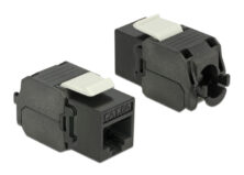 POWERTECH keystone module RJ45 female CAB-N151, Cat.6Α UTP 180°, μαύρο