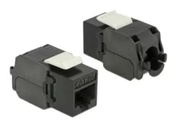 POWERTECH keystone module RJ45 female CAB-N151, Cat.6Α UTP 180°, μαύρο 1