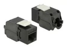 POWERTECH keystone module RJ45 female CAB-N450, Cat.6Α UTP 180°, μαύρο