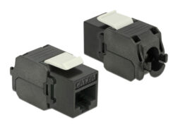 POWERTECH keystone module RJ45 female CAB-N450, Cat.6Α UTP 180°, μαύρο 1 POWERTECH keystone module RJ45 female CAB-N450, Cat.6Α UTP 180°, μαύρο