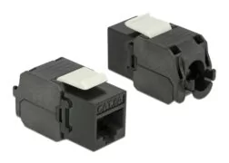 POWERTECH keystone module RJ45 female CAB-N450, Cat.6Α UTP 180°, μαύρο 1
