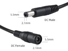 POWERTECH καλώδιο επέκτασης DC CAB-P030, 5.5 x 2.1mm, 10m, μαύρο 2
