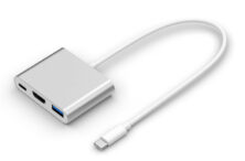 POWERTECH docking station CAB-UC004, 3 θυρών, USB-C σύνδεση, ασημί
