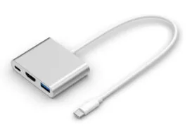 POWERTECH docking station CAB-UC004, 3 θυρών, USB-C σύνδεση, ασημί 1