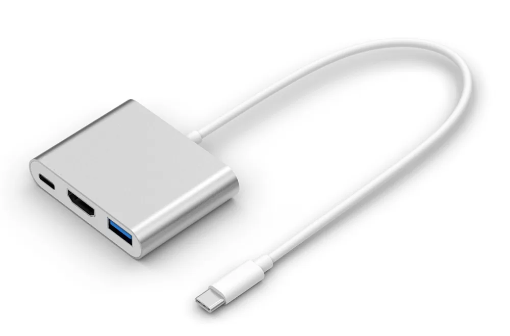POWERTECH docking station CAB-UC004, 3 θυρών, USB-C σύνδεση, ασημί 3 POWERTECH docking station CAB-UC004, 3 θυρών, USB-C σύνδεση, ασημί