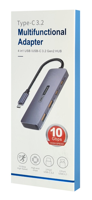 POWERTECH USB hub CAB-UC082, 4x θυρών, 10Gbps, USB-C σύνδεση, γκρι 5 POWERTECH USB hub CAB-UC082, 4x θυρών, 10Gbps, USB-C σύνδεση, γκρι - Image 3