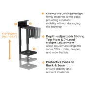 BRATECK βάση γραφείου για PC CPB29-01, universal, μεταλλική, έως 30kg 10 BRATECK βάση γραφείου για PC CPB29-01, universal, μεταλλική, έως 30kg 4
