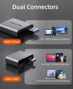CABLETIME card reader CT-ACCD3-AG για SD & micro SD, USB 3.0, 5Gbps, γκρι 2