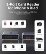 CABLETIME card reader CT-ACCD3-AG για SD & micro SD, USB 3.0, 5Gbps, γκρι 3