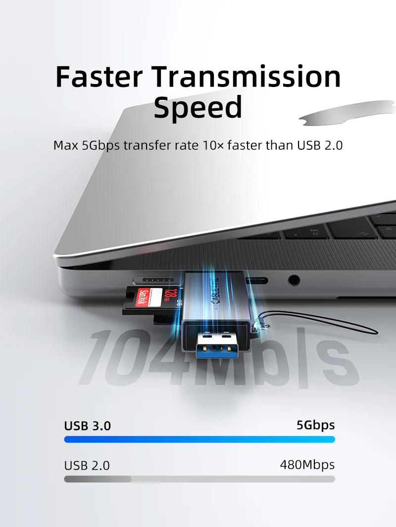 CABLETIME card reader CT-ACSD3-AG, SD/micro SD, USB/USB-C, 5Gbps, γκρι 4 CABLETIME card reader CT-ACSD3-AG, SD/micro SD, USB/USB-C, 5Gbps, γκρι - Image 2