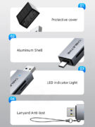 CABLETIME card reader CT-ACSD3-AG, SD/micro SD, USB/USB-C, 5Gbps, γκρι 20 CABLETIME card reader CT-ACSD3-AG, SD/micro SD, USB/USB-C, 5Gbps, γκρι 8