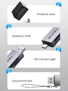 CABLETIME card reader CT-ACSD3-AG, SD/micro SD, USB/USB-C, 5Gbps, γκρι 20 CABLETIME card reader CT-ACSD3-AG, SD/micro SD, USB/USB-C, 5Gbps, γκρι 8