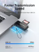 CABLETIME card reader CT-ASD3-PB για SD & micro SD, USB, 5Gbps, μαύρο 2
