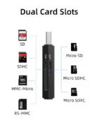 CABLETIME card reader CT-ASD3-PB για SD & micro SD, USB, 5Gbps, μαύρο 3