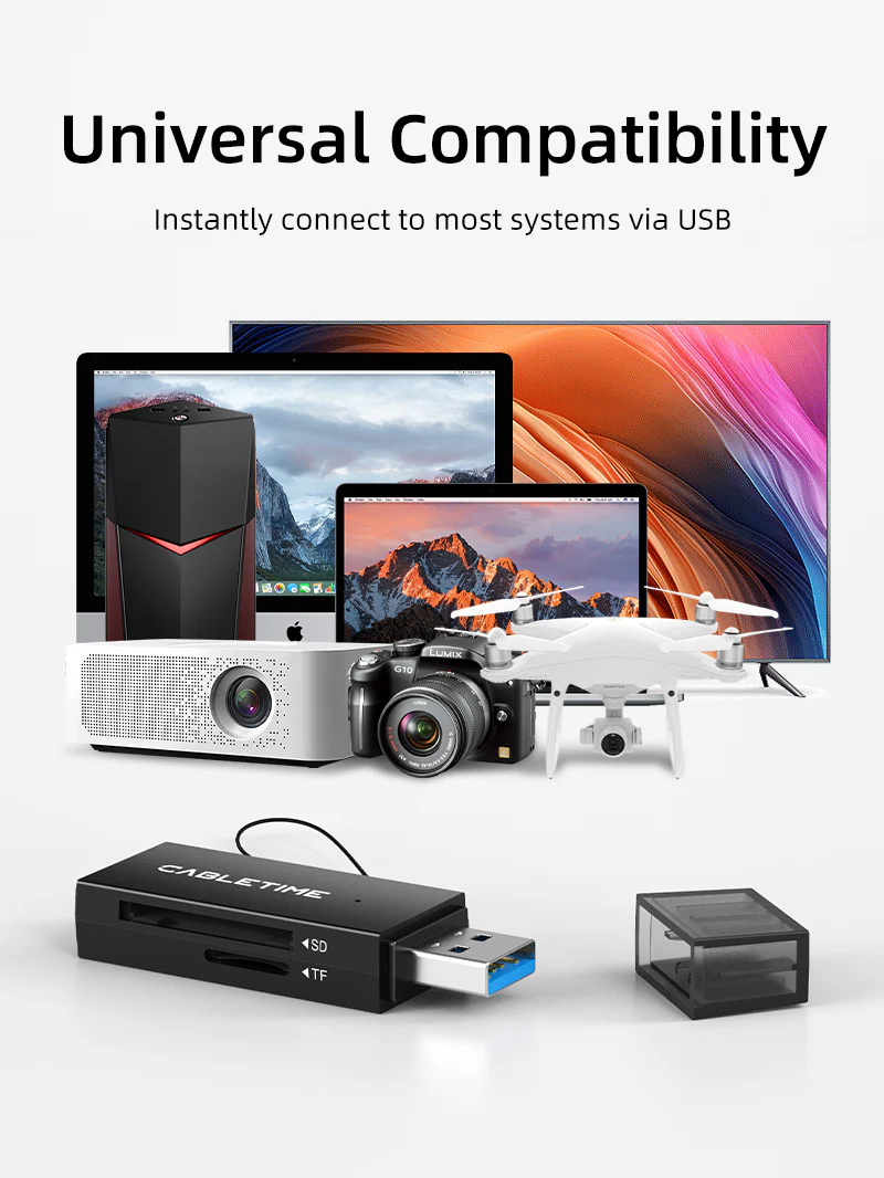 CABLETIME card reader CT-ASD3-PB για SD & micro SD, USB, 5Gbps, μαύρο 9 CABLETIME card reader CT-ASD3-PB για SD & micro SD, USB, 5Gbps, μαύρο - Image 7