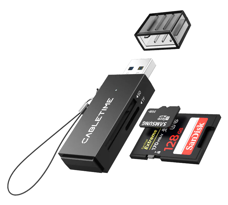 CABLETIME card reader CT-ASD3-PB για SD & micro SD, USB, 5Gbps, μαύρο 10 CABLETIME card reader CT-ASD3-PB για SD & micro SD, USB, 5Gbps, μαύρο - Image 8