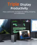 CABLETIME docking station CT-DK181-AG, 16 θυρών, USB-C σύνδεση, 100W PD, 1000Mbps, MST, γκρι 3