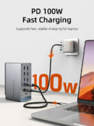 CABLETIME docking station CT-DK181-AG, 16 θυρών, USB-C σύνδεση, 100W PD, 1000Mbps, MST, γκρι 14 CABLETIME docking station CT-DK181-AG, 16 θυρών, USB-C σύνδεση, 100W PD, 1000Mbps, MST, γκρι 4